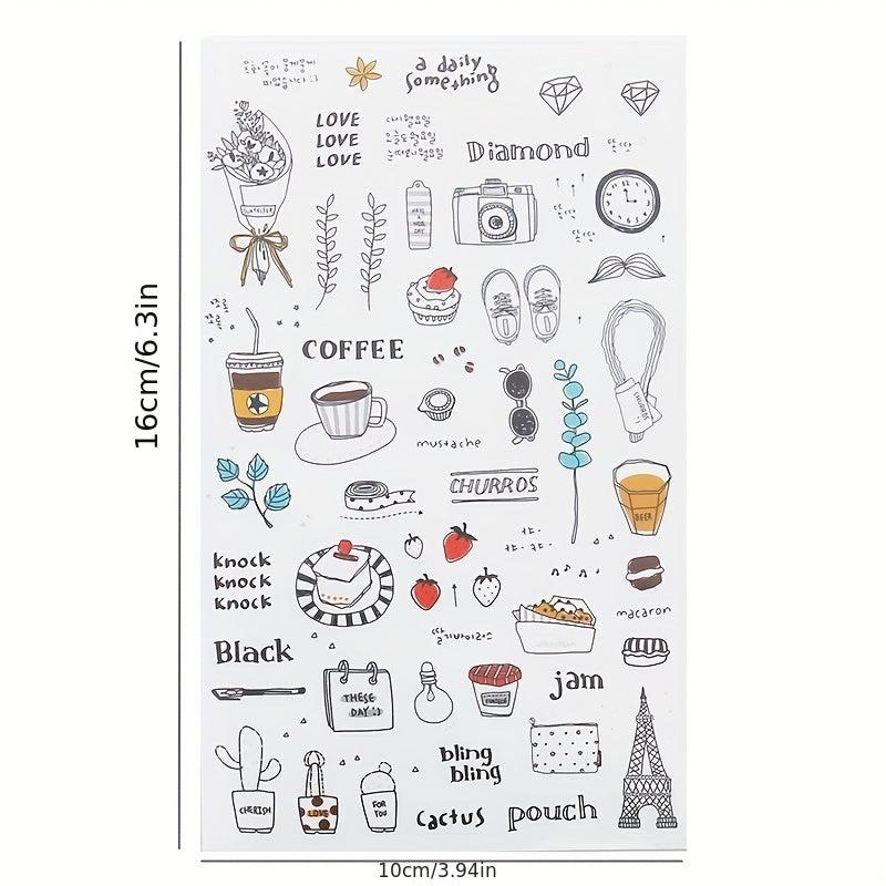 Watercolor Wind Sticker Travel Diary Waterproof Pocket Album Sticker 6pcs
