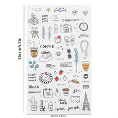 Watercolor Wind Sticker Travel Diary Waterproof Pocket Album Sticker 6pcs