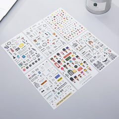Watercolor Wind Sticker Travel Diary Waterproof Pocket Album Sticker 6pcs