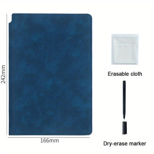 Portable A5 Whiteboard Notebook Weekly Planner Leather Memo Pen & Cloth