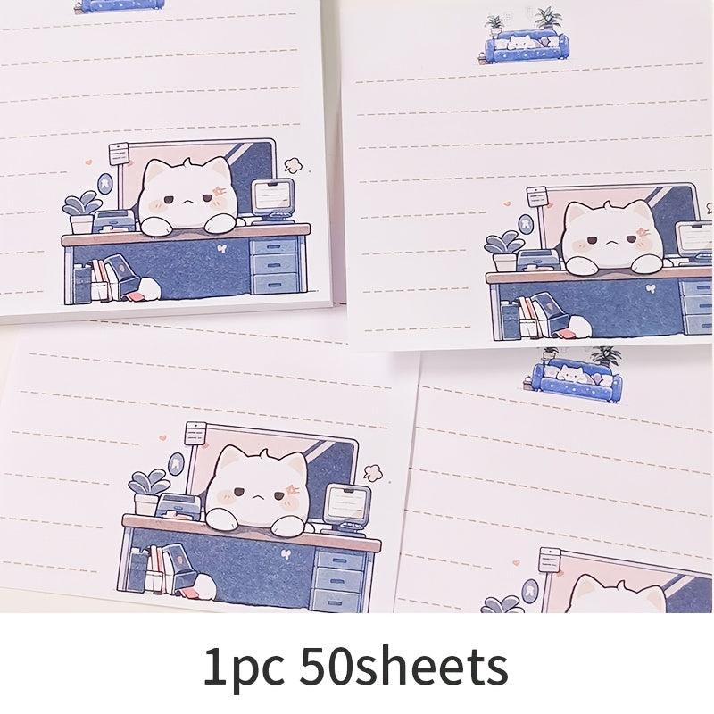 50sheets Comic Cat Sticky Notes Cartoon Sticky Notes Paper Students Like Good