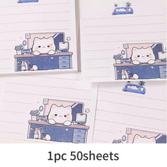 50sheets Comic Cat Sticky Notes Cartoon Sticky Notes Paper Students Like Good