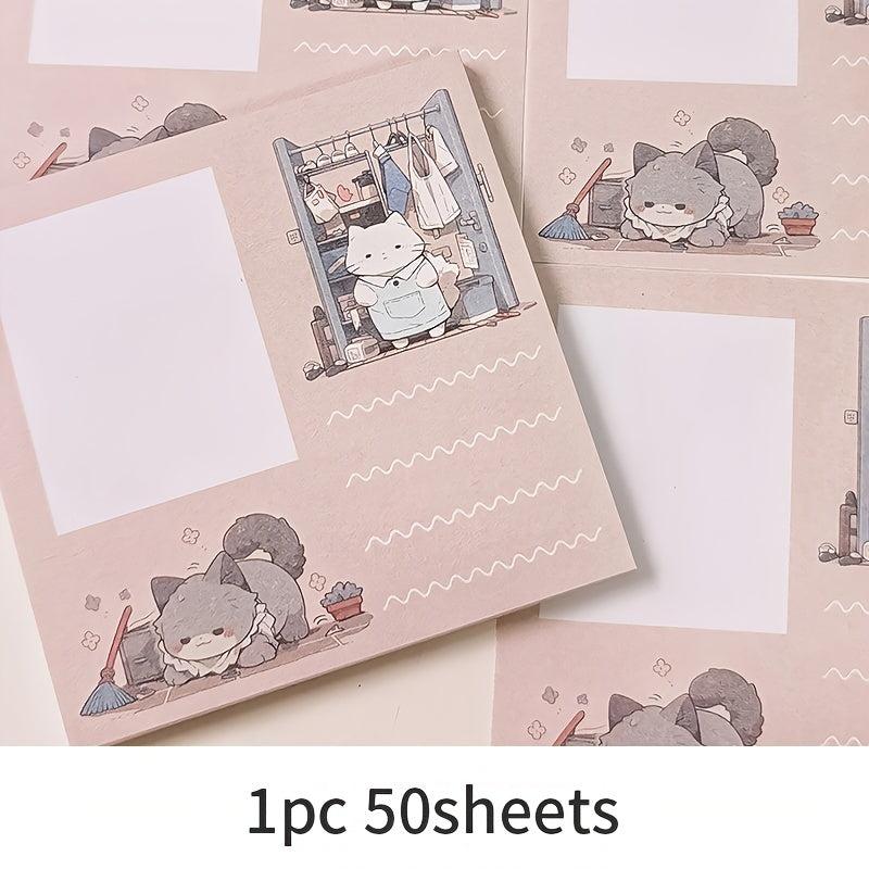 50sheets Comic Cat Sticky Notes Cartoon Sticky Notes Paper Students Like Good
