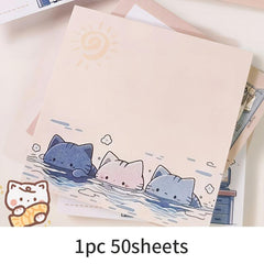 50sheets Comic Cat Sticky Notes Cartoon Sticky Notes Paper Students Like Good