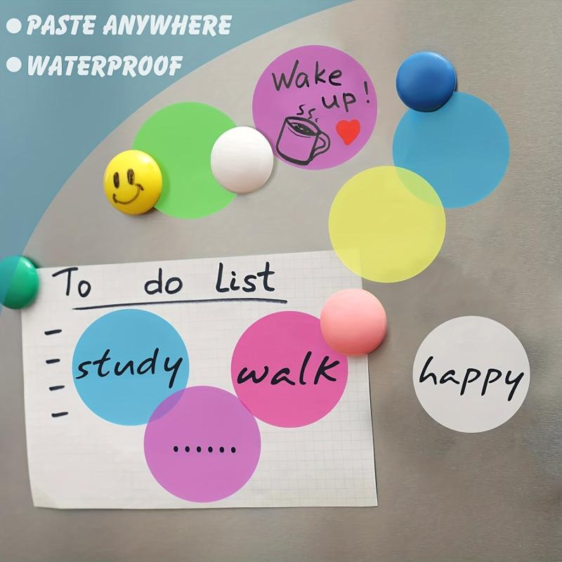 6 Packs Colorful Round Clear Sticky Tabs Translucent Book Markers