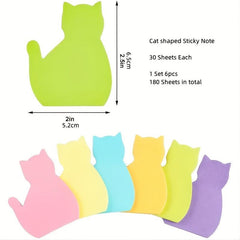 180 Sheets Cat Self Stick Note Pads 4 Pad Cartoon Style Sticky Notes