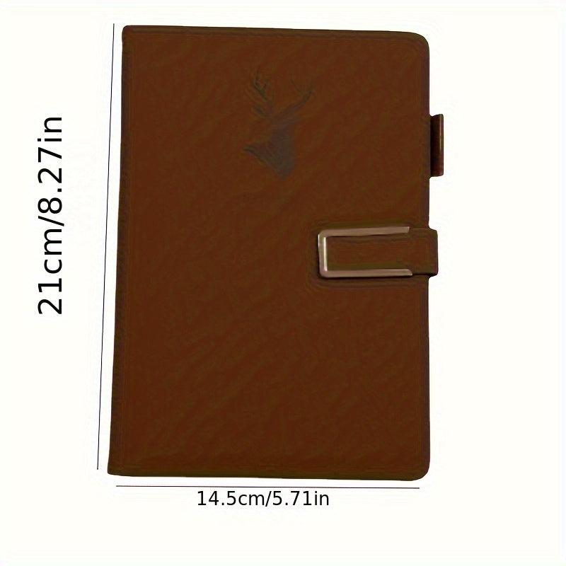 360 Pages Leather A5 Notebook with Buckle for Home Office Study