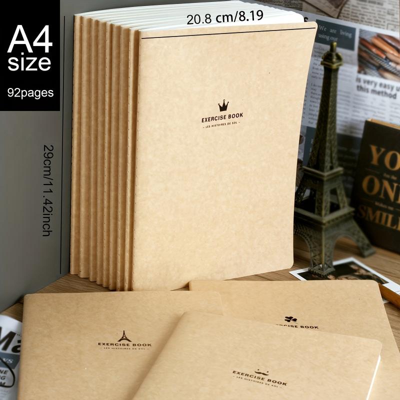 92 Page A4 Leather Notebook Thick Retro College Classroom Notebook