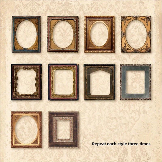 30pcs Vintage Frame Journal Collage Decoration for Art Collection & Crafting