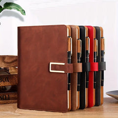 Vintage PU Leather Business Notebook A5 Portable Notepad