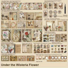 222pcs Vintage Scrapbook Paper Set DIY Journals & Bullet Journal Kit