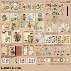 222pcs Vintage Scrapbook Paper Set DIY Journals & Bullet Journal Kit