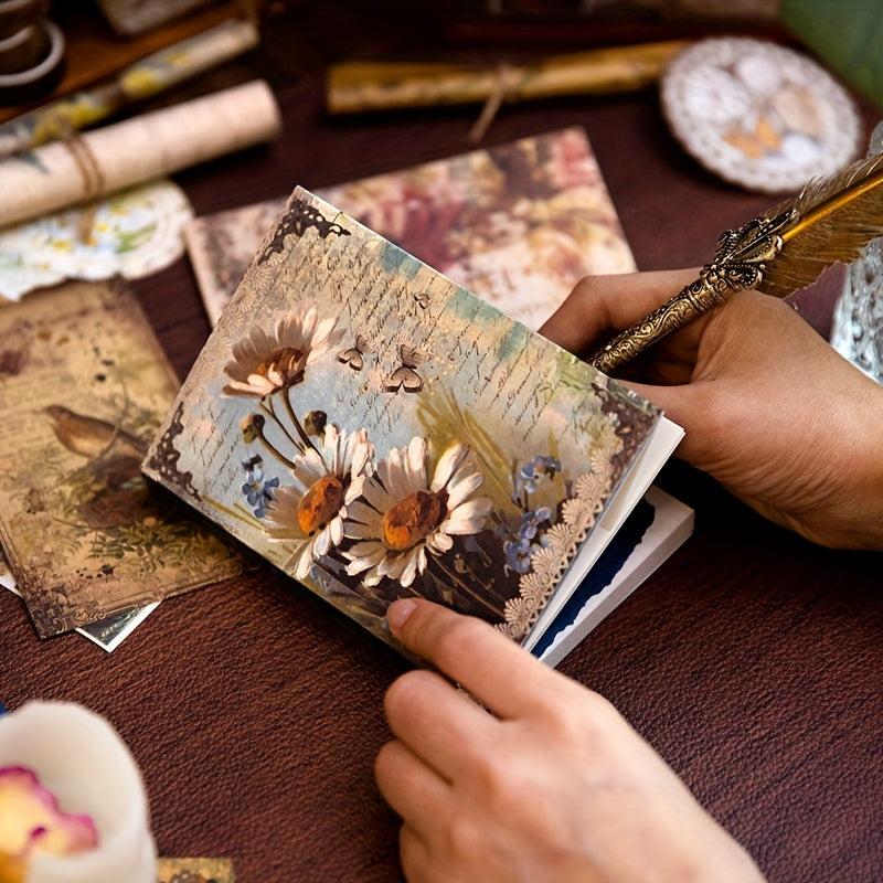 222pcs Vintage Scrapbook Paper Set DIY Journals & Bullet Journal Kit