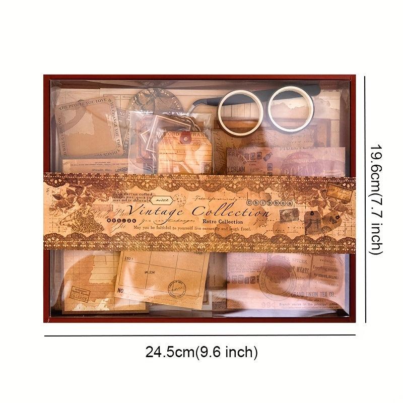 222pcs Vintage Scrapbook Paper Set DIY Journals & Bullet Journal Kit
