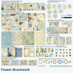 222pcs Vintage Scrapbook Paper Set DIY Journals & Bullet Journal Kit
