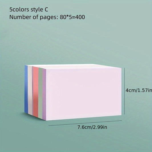 400 Sheets 3 Types Colorful Sticky Notes Student Stationery Office Notes