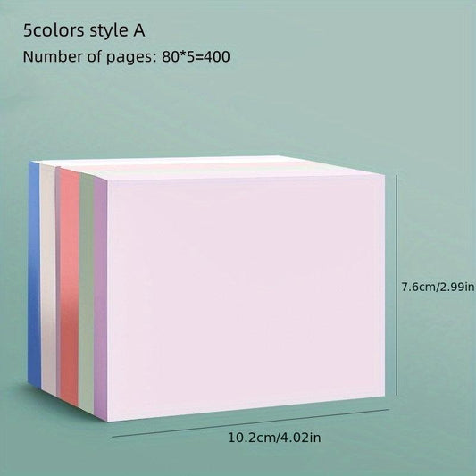 400 Sheets 3 Types Colorful Sticky Notes Student Stationery Office Notes