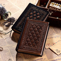Vintage PU Leather Gospel Book Relief Bible Journal Antique Travel