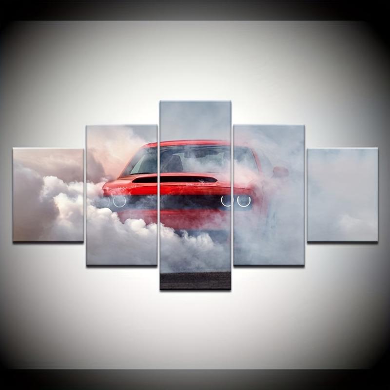 5pcs Racing Canvas Painting Wall Art Abstract Modern Art Poster