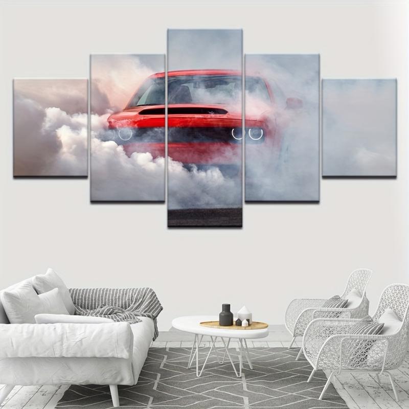 5pcs Racing Canvas Painting Wall Art Abstract Modern Art Poster
