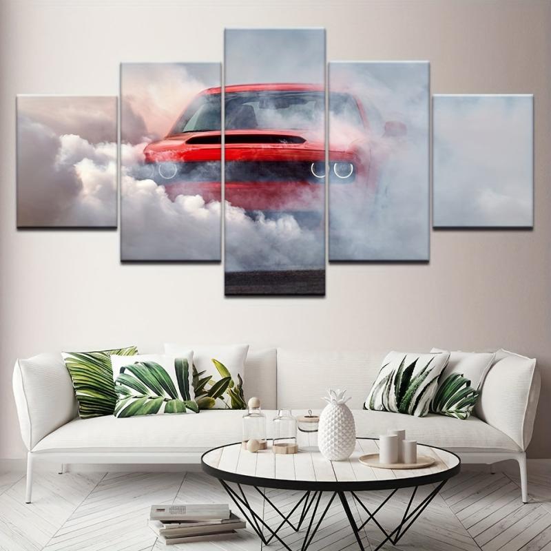 5pcs Racing Canvas Painting Wall Art Abstract Modern Art Poster
