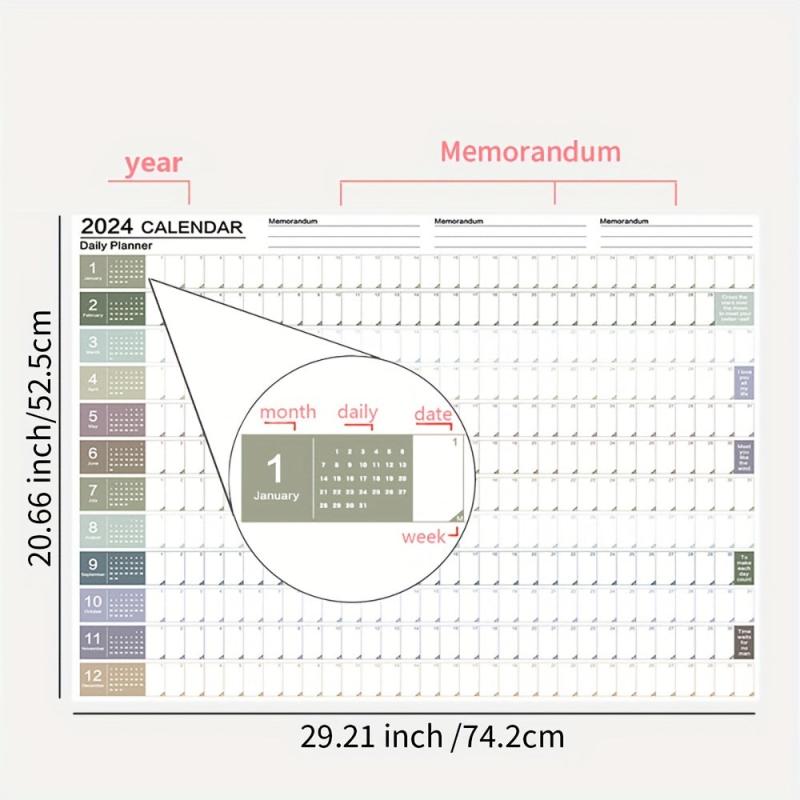 Morandi 365 Days Calendar Poster with Sticker