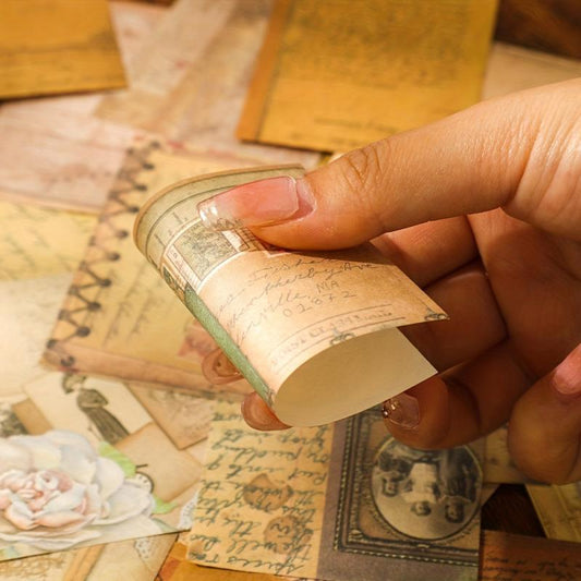 100 Vintage Notes Scrapbook Paper DIY Journaling Decorative Materials