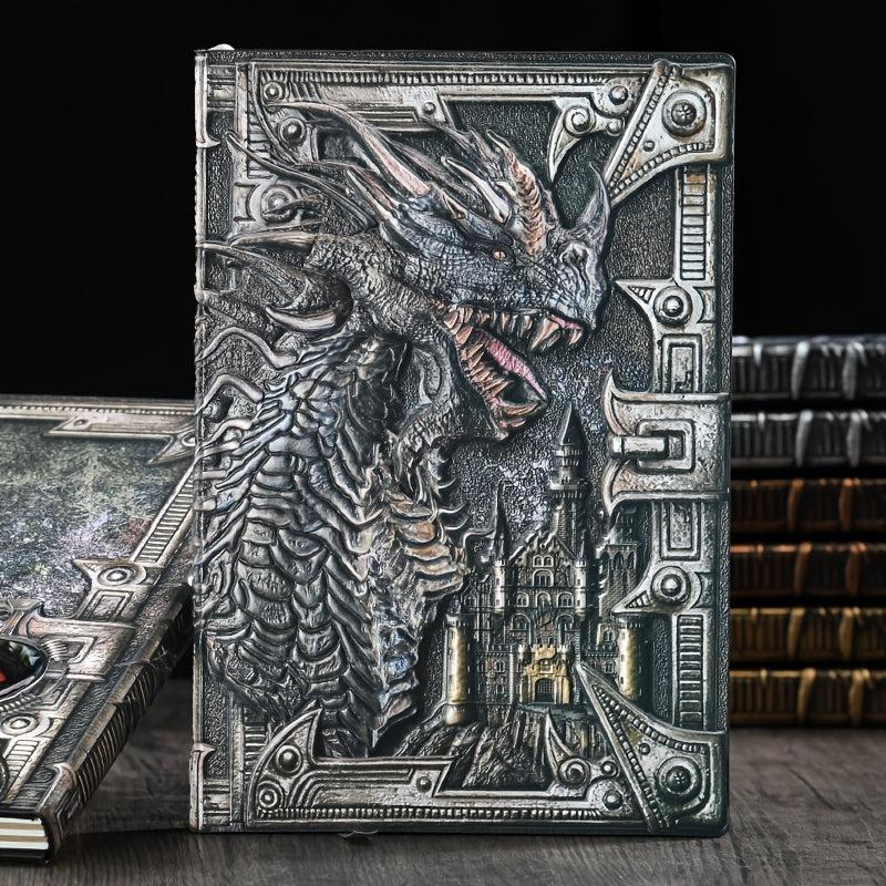 Dragon A5 Diary Notebook Embossed Leather Travel Journal