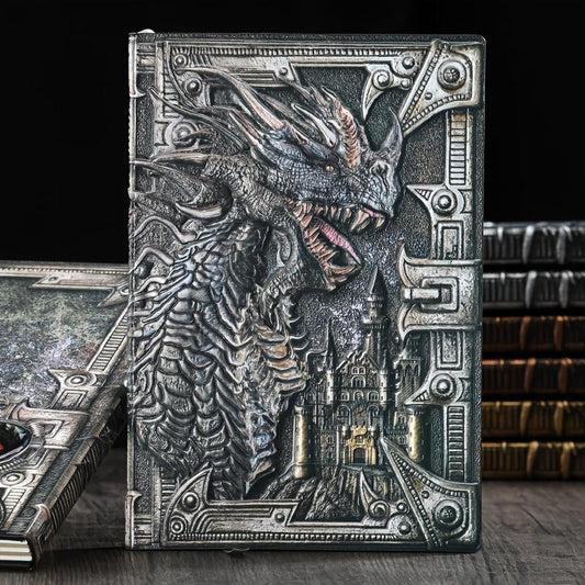 Dragon A5 Diary Notebook Embossed Leather Travel Journal