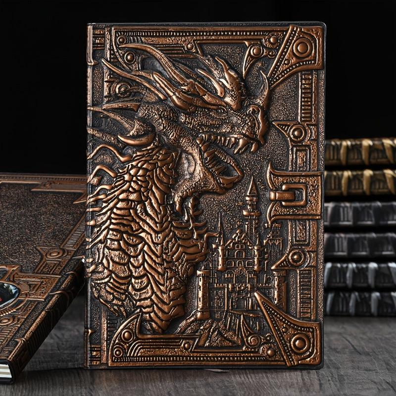 Dragon A5 Diary Notebook Embossed Leather Travel Journal