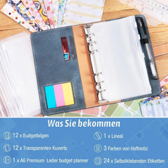 A6 Denim Budget Binder Set - Cash Flow Management & Expenditure Planning