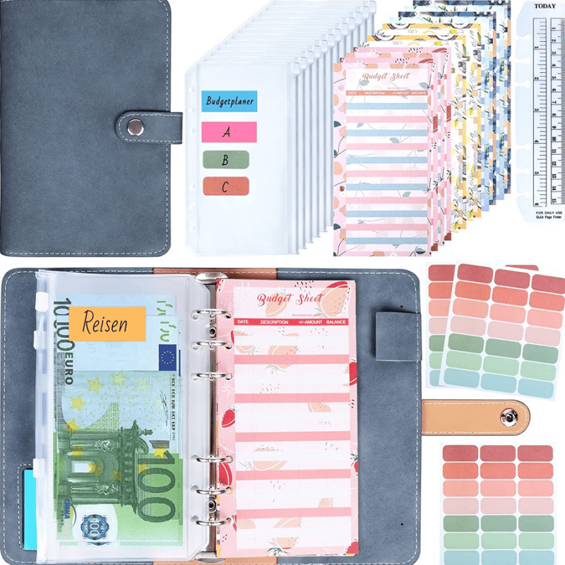 A6 Denim Budget Binder Set - Cash Flow Management & Expenditure Planning