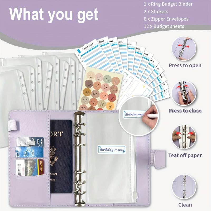 Budget Binder Money Organizer + 12 Sheets + 8 Envelopes