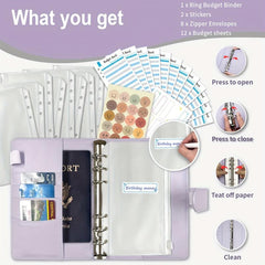 Budget Binder Money Organizer + 12 Sheets + 8 Envelopes