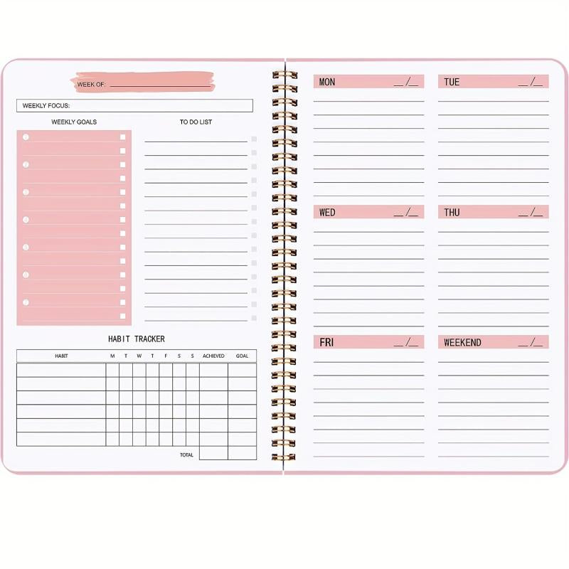 Undated Weekly Planner A5 To Do List Habit Tracker Journal