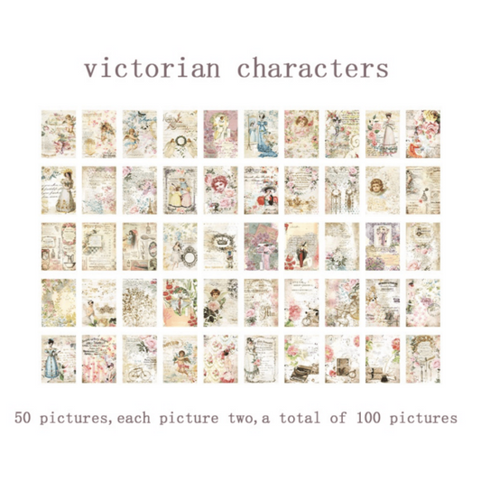 100pcs Vintage Paper Scrapbook Decor DIY Handbook Background Diary Craft