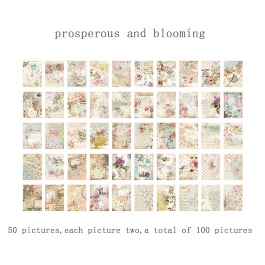 100pcs Vintage Paper Scrapbook Decor DIY Handbook Background Diary Craft