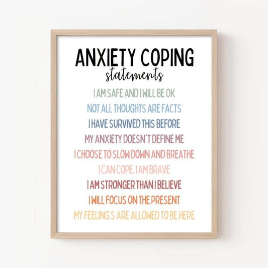 Anxiety Coping Statements Poster