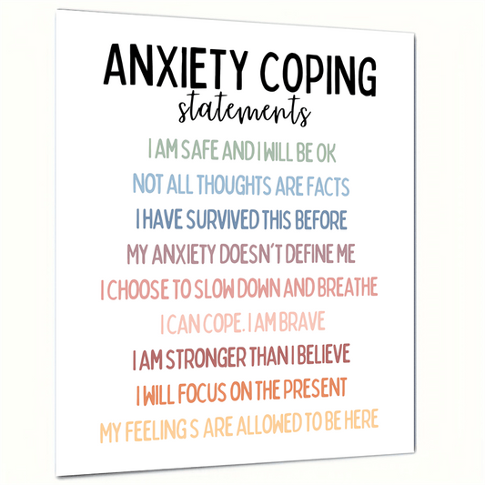 Anxiety Coping Statements Poster