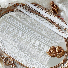 10 Sheets Hollow Lace Paper Three Sizes - 10, 9.5, 8.3 Inch