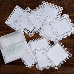 10 Sheets Hollow Lace Paper Three Sizes - 10, 9.5, 8.3 Inch