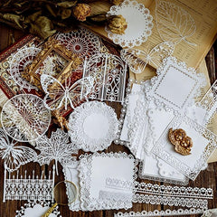 10 Sheets Hollow Lace Paper Three Sizes - 10, 9.5, 8.3 Inch