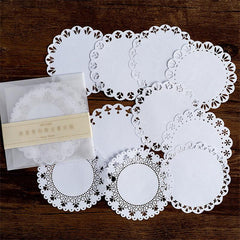 10 Sheets Hollow Lace Paper Three Sizes - 10, 9.5, 8.3 Inch
