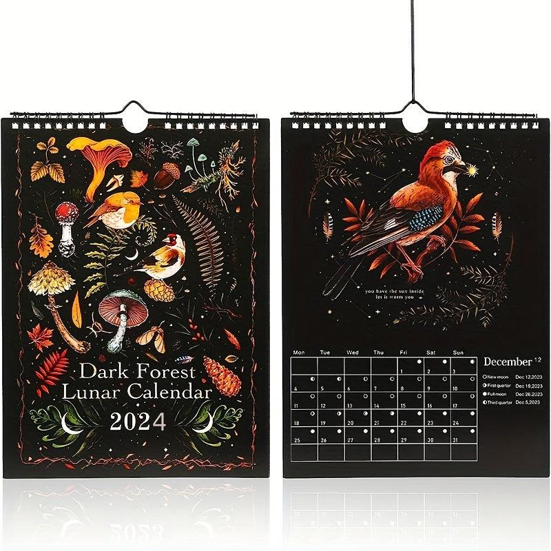 Dark Forest Animal Wall Calendar Halloween Christmas Anniversary Gift