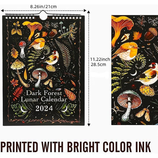 Dark Forest Animal Wall Calendar Halloween Christmas Anniversary Gift