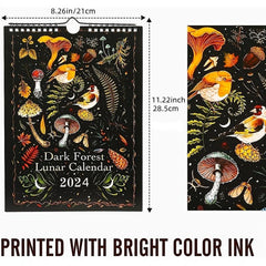 Dark Forest Animal Wall Calendar Halloween Christmas Anniversary Gift