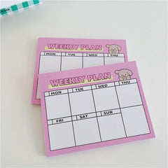 Cute Bear & Puppy Planner Notepads & Sticky Notes, 50 Sheets
