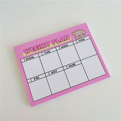 Cute Bear & Puppy Planner Notepads & Sticky Notes, 50 Sheets