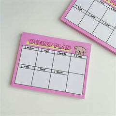 Cute Bear & Puppy Planner Notepads & Sticky Notes, 50 Sheets