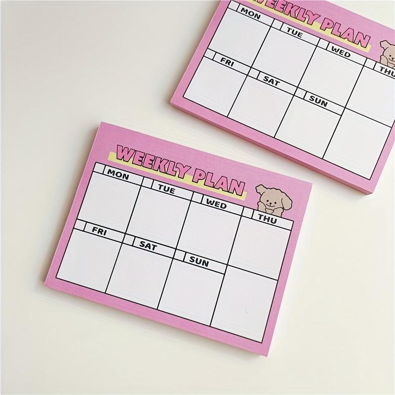 Cute Bear & Puppy Planner Notepads & Sticky Notes, 50 Sheets